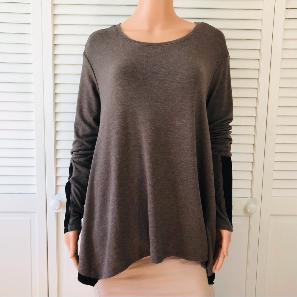 2/$50 THREE DOTS Brown Black Long Sleeve Sweater Size Medium